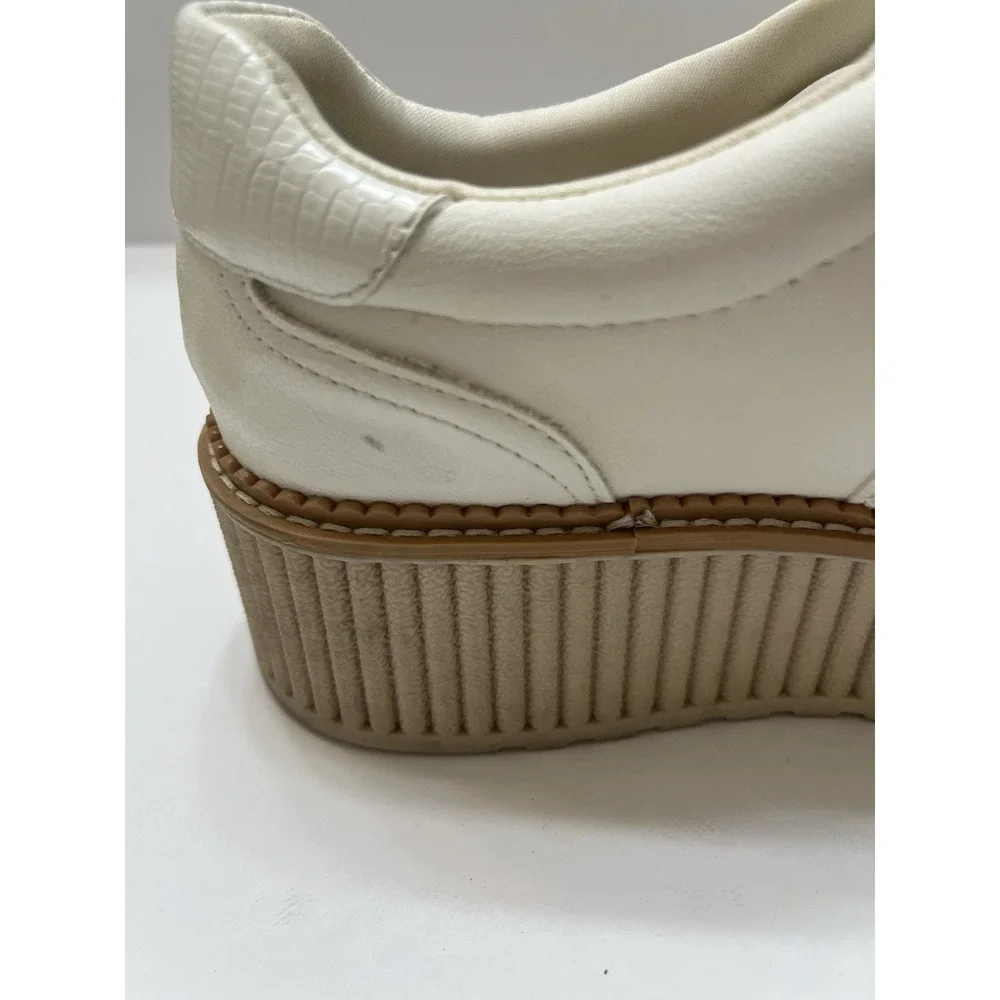 DV Dolce Vita Women's Brin Bubble Platform Sneakers Cream/Ivory Lace Up Size 8.5